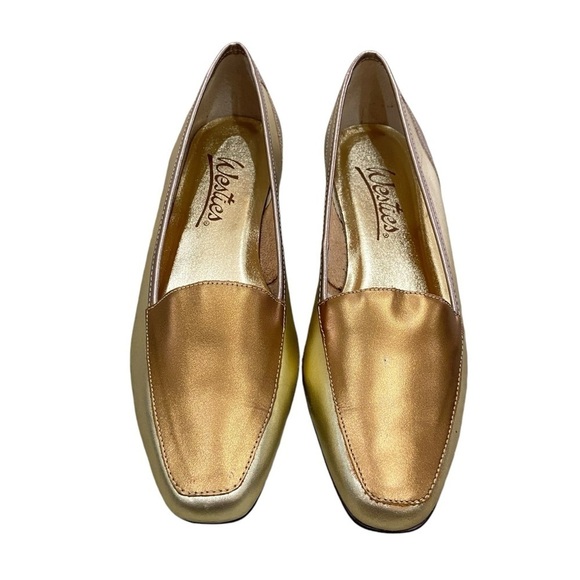 Westies tri color metallic bronze/gold/copper leather slip-on loafers size 9 - Picture 2 of 10